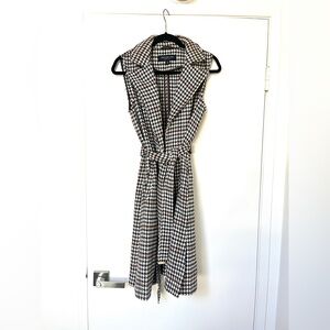 Marc New York Black and White Houndstooth Midi Dress